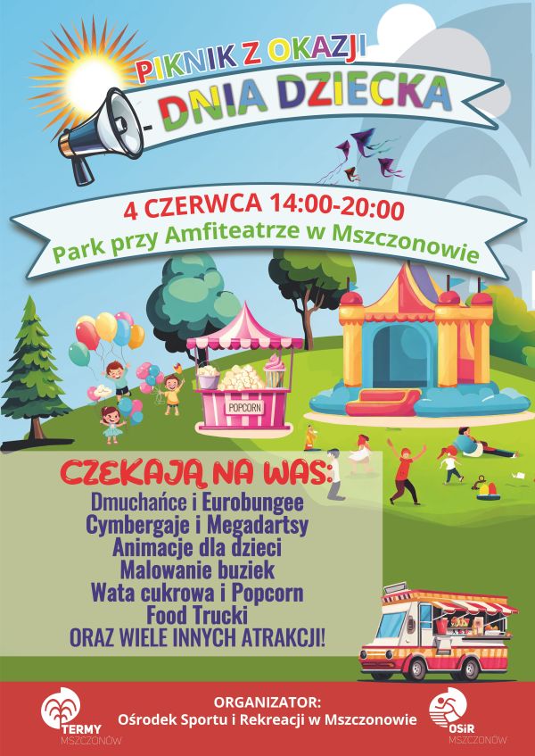 Plakat promujący piknik z okazji Dnia Dziecka